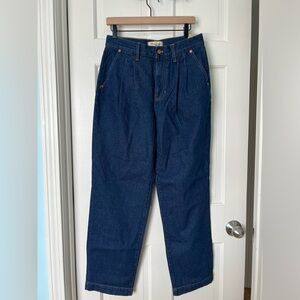 Madewell pleated baggy straight jeans size 28
